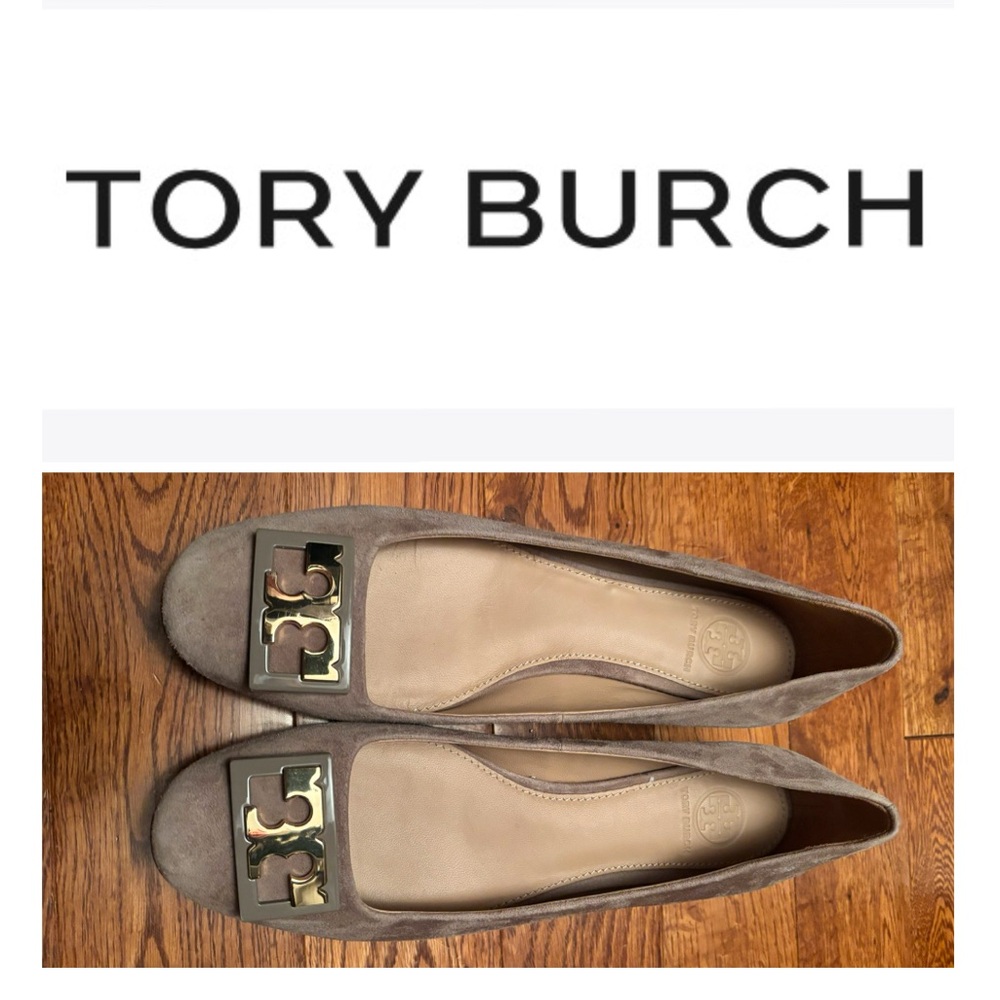 Tory Burch Gigi Pump in Suede. In like new condition. Taupe color.  8.5